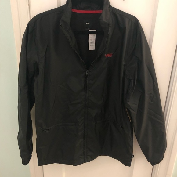 Vans Jackets & Coats Nylon Vans Track Jacket W Red Logo Poshmark